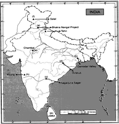 bhakra nangal dam map